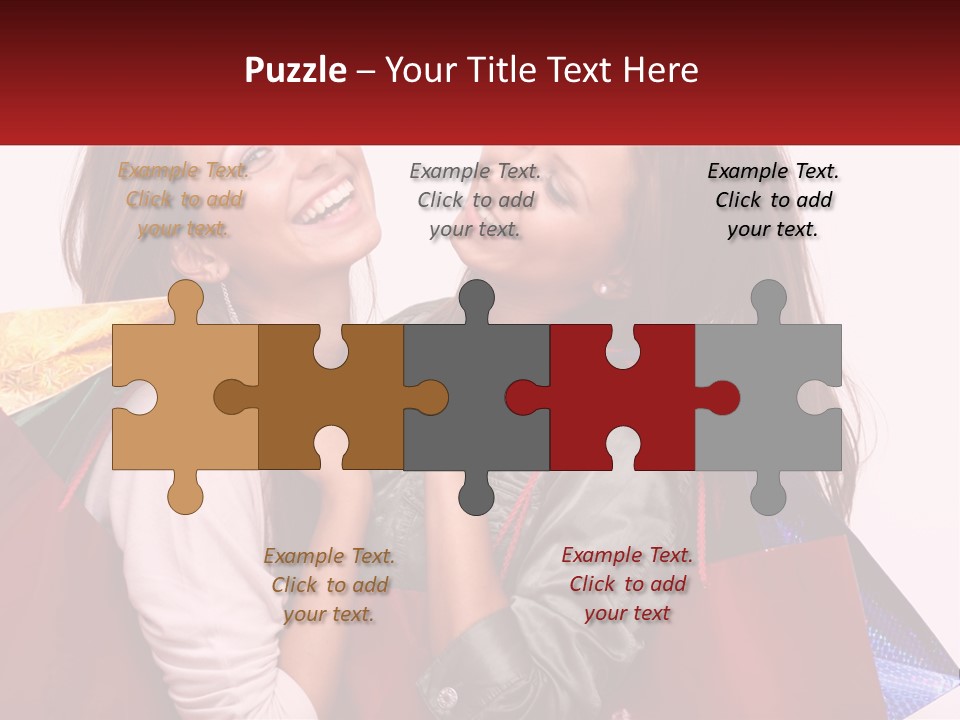 Two Young Women Are Holding Shopping Bags And Smiling PowerPoint Template