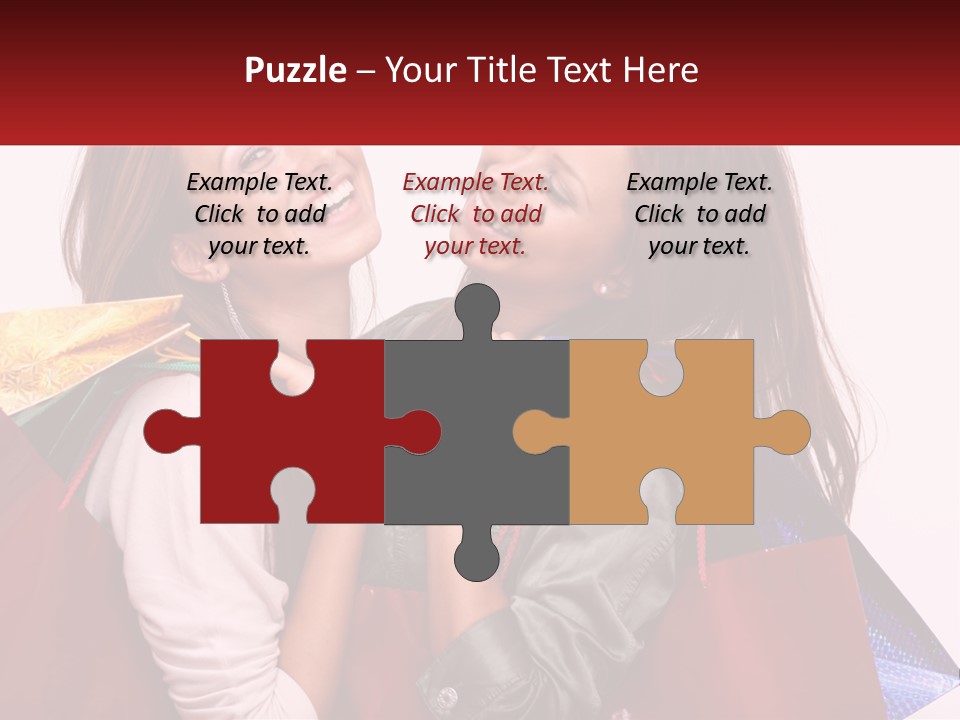 Two Young Women Are Holding Shopping Bags And Smiling PowerPoint Template