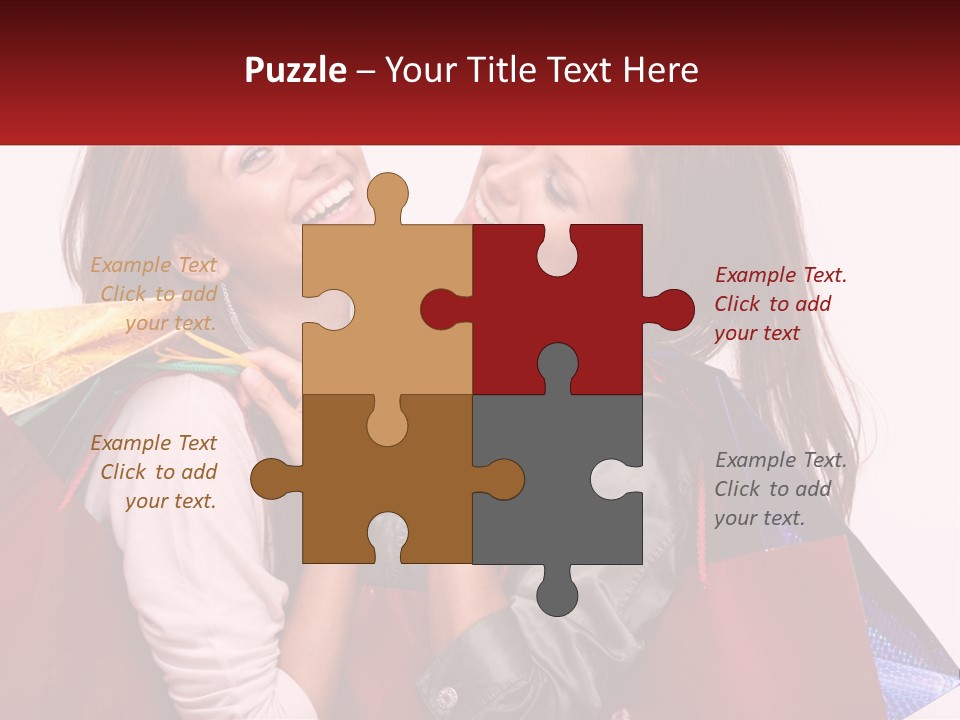 Two Young Women Are Holding Shopping Bags And Smiling PowerPoint Template