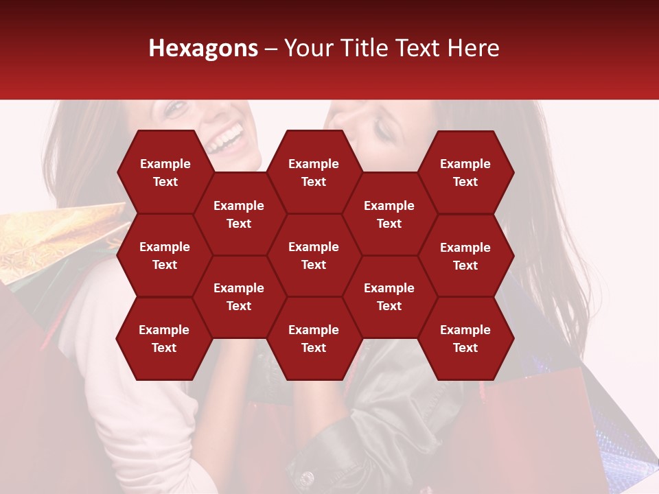 Two Young Women Are Holding Shopping Bags And Smiling PowerPoint Template