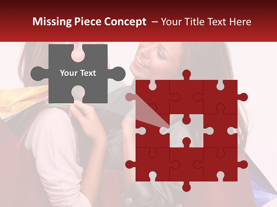 Two Young Women Are Holding Shopping Bags And Smiling PowerPoint Template