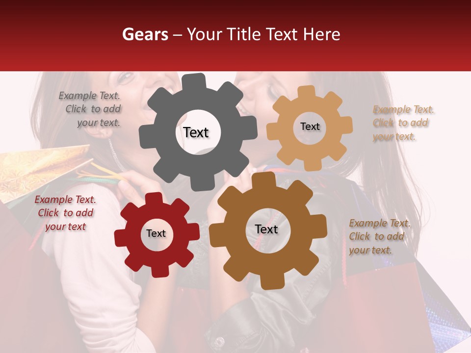 Two Young Women Are Holding Shopping Bags And Smiling PowerPoint Template