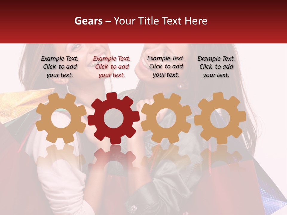 Two Young Women Are Holding Shopping Bags And Smiling PowerPoint Template