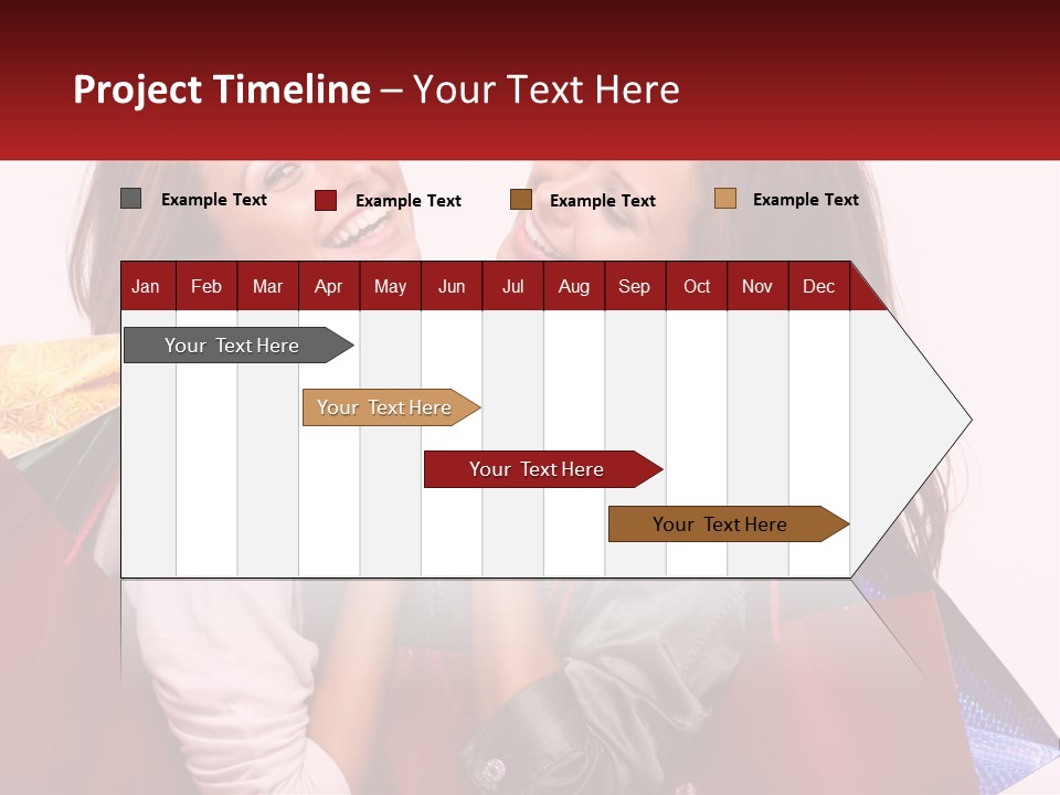 Two Young Women Are Holding Shopping Bags And Smiling PowerPoint Template