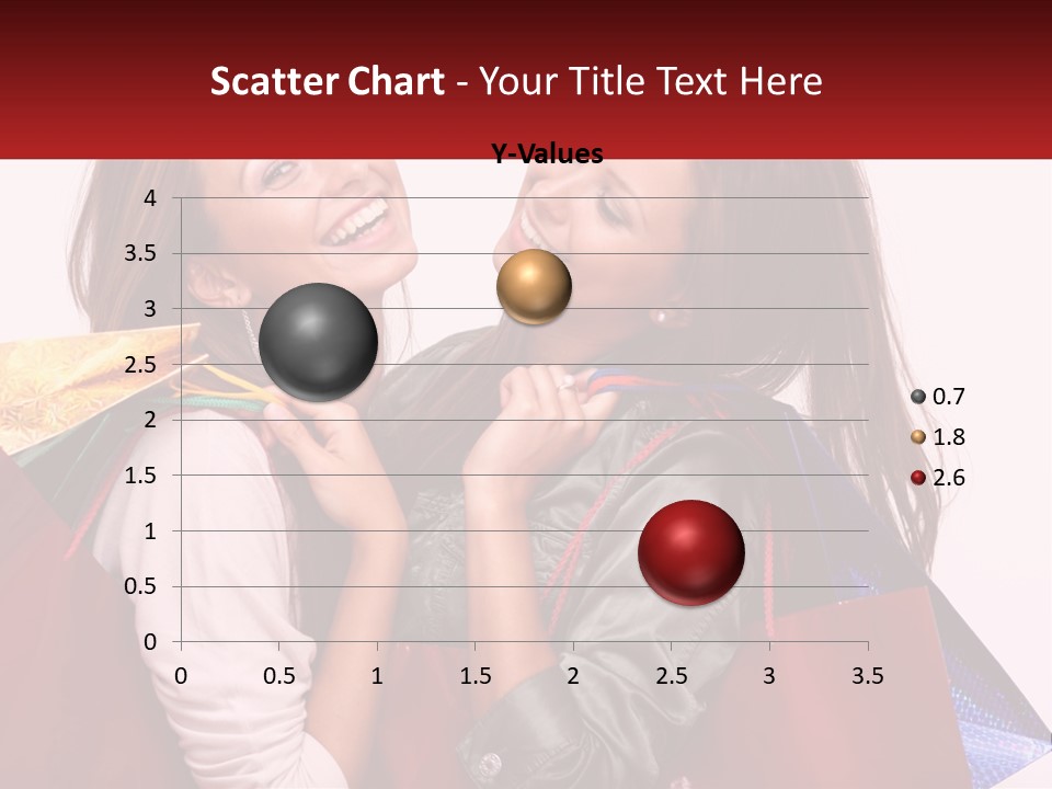 Two Young Women Are Holding Shopping Bags And Smiling PowerPoint Template