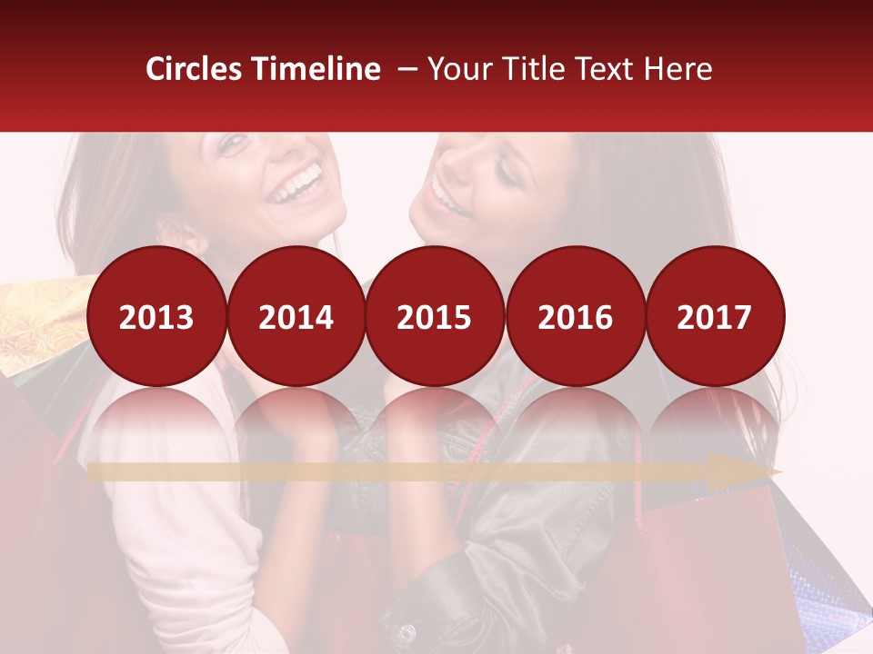 Two Young Women Are Holding Shopping Bags And Smiling PowerPoint Template