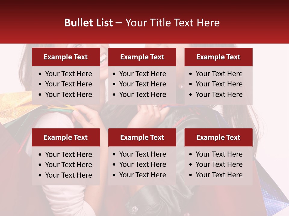 Two Young Women Are Holding Shopping Bags And Smiling PowerPoint Template