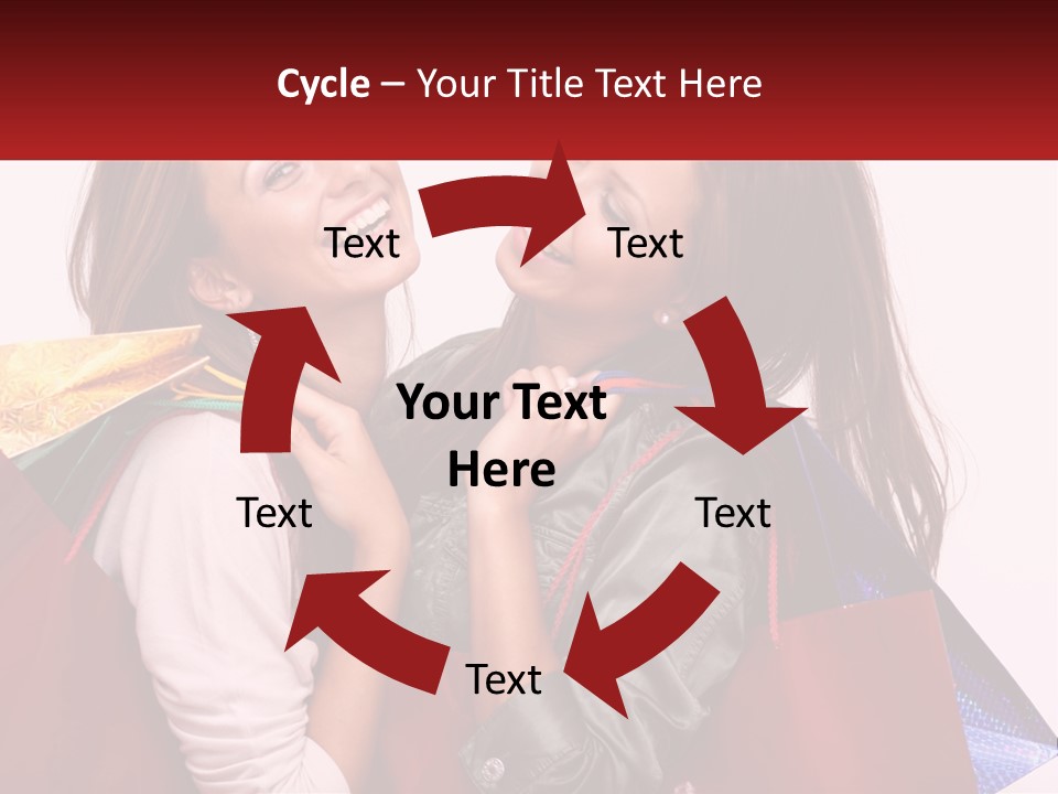 Two Young Women Are Holding Shopping Bags And Smiling PowerPoint Template