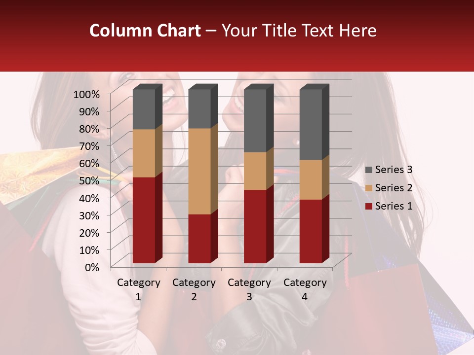 Two Young Women Are Holding Shopping Bags And Smiling PowerPoint Template