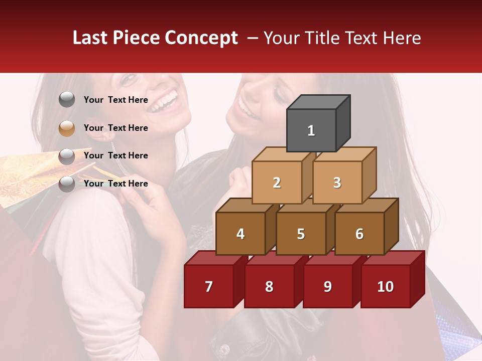 Two Young Women Are Holding Shopping Bags And Smiling PowerPoint Template