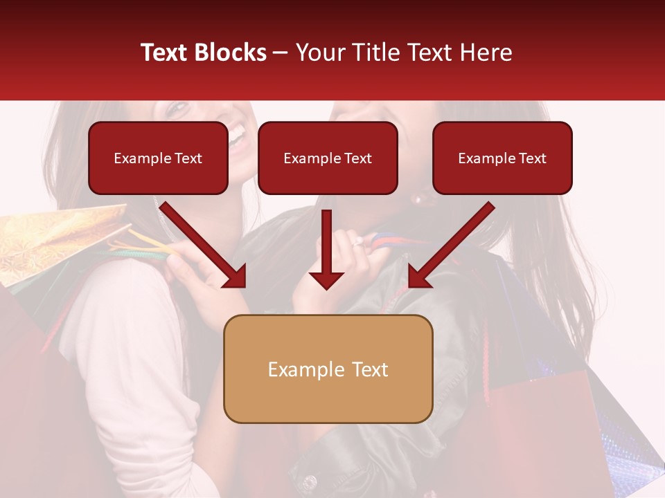 Two Young Women Are Holding Shopping Bags And Smiling PowerPoint Template