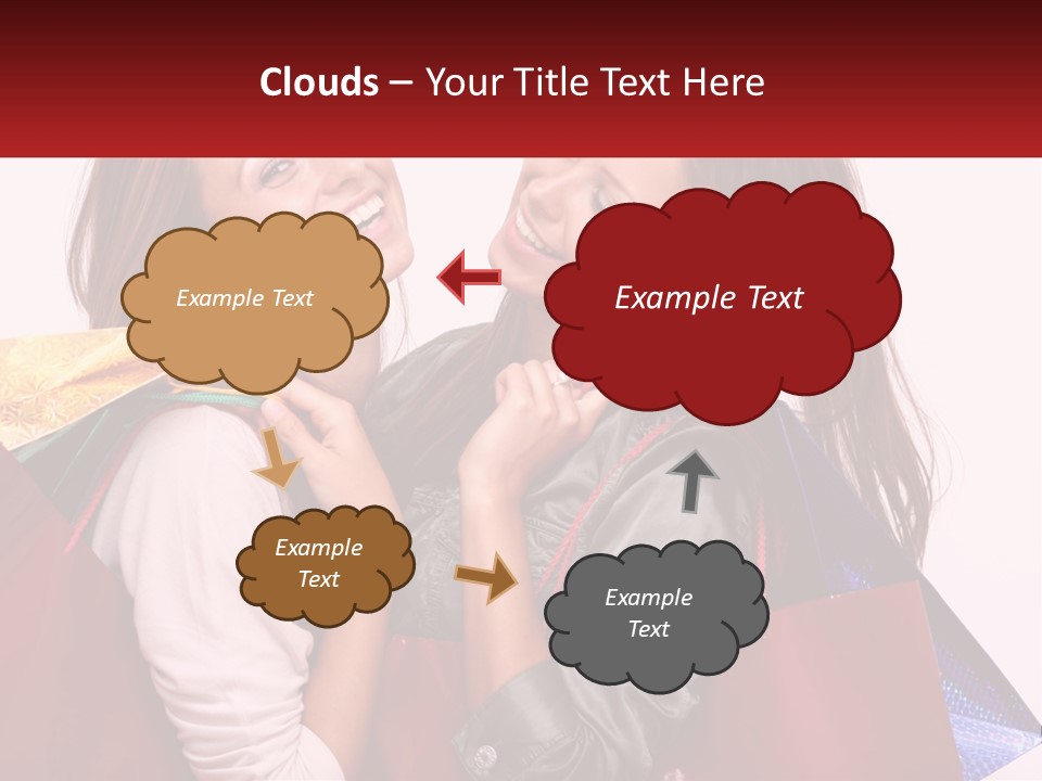 Two Young Women Are Holding Shopping Bags And Smiling PowerPoint Template