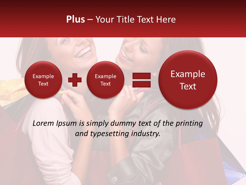 Two Young Women Are Holding Shopping Bags And Smiling PowerPoint Template