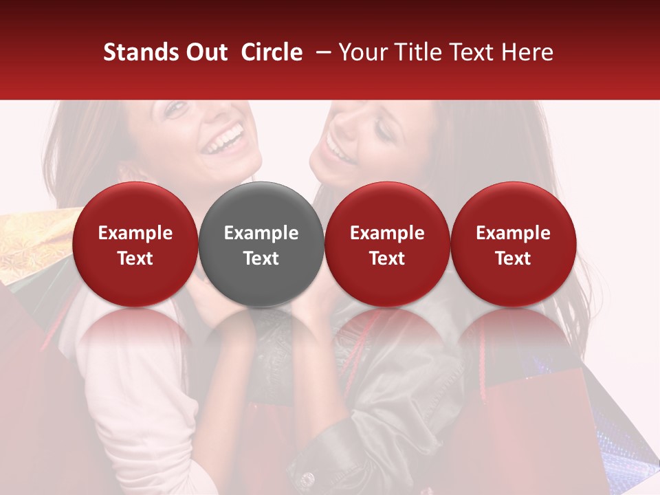 Two Young Women Are Holding Shopping Bags And Smiling PowerPoint Template