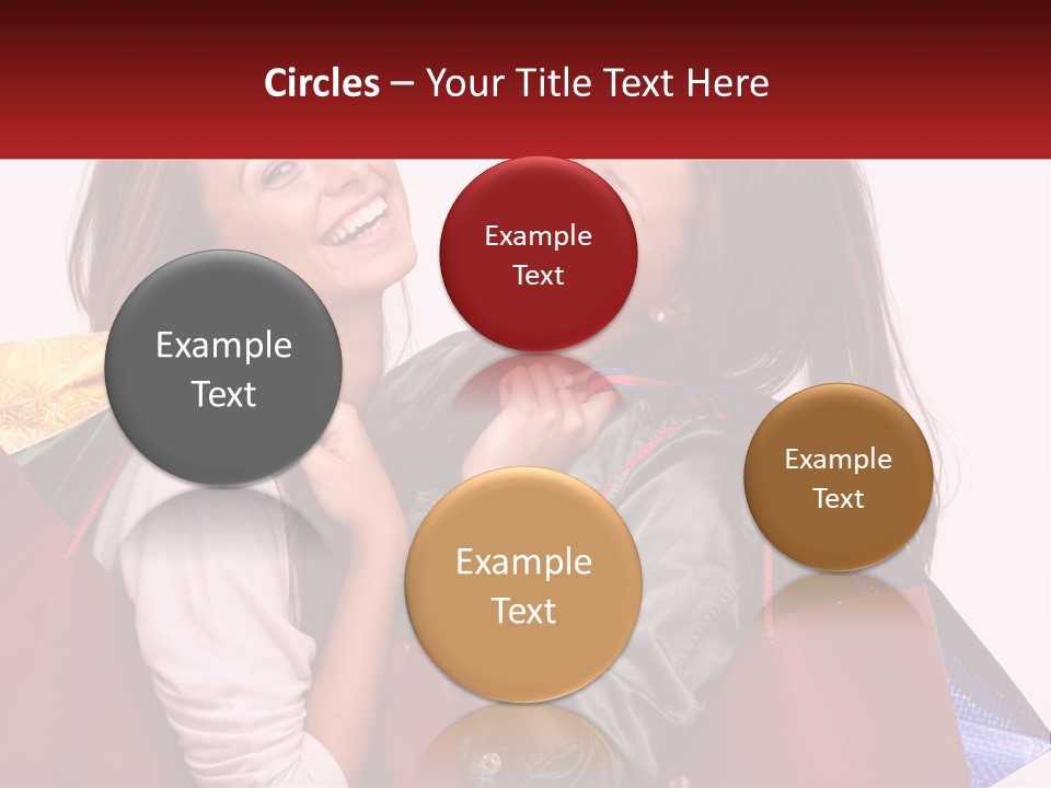 Two Young Women Are Holding Shopping Bags And Smiling PowerPoint Template