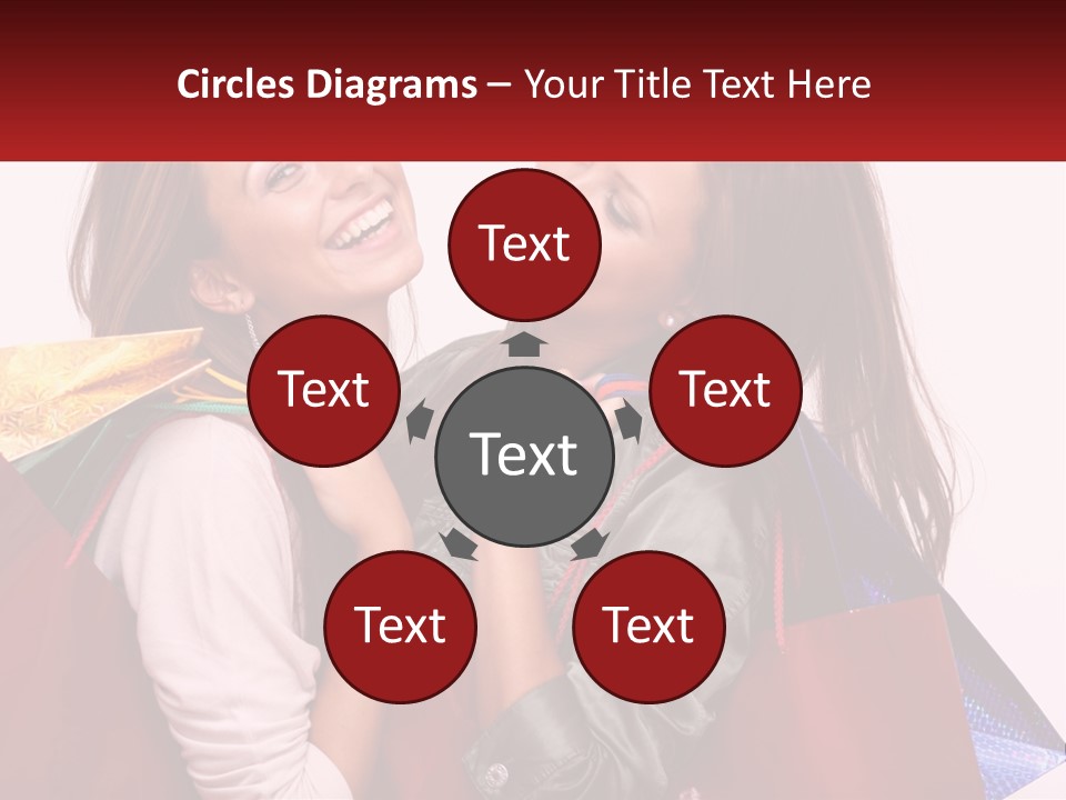 Two Young Women Are Holding Shopping Bags And Smiling PowerPoint Template