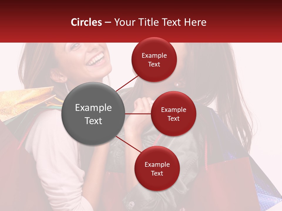 Two Young Women Are Holding Shopping Bags And Smiling PowerPoint Template