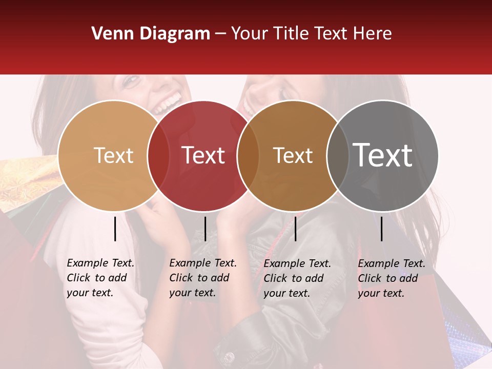 Two Young Women Are Holding Shopping Bags And Smiling PowerPoint Template