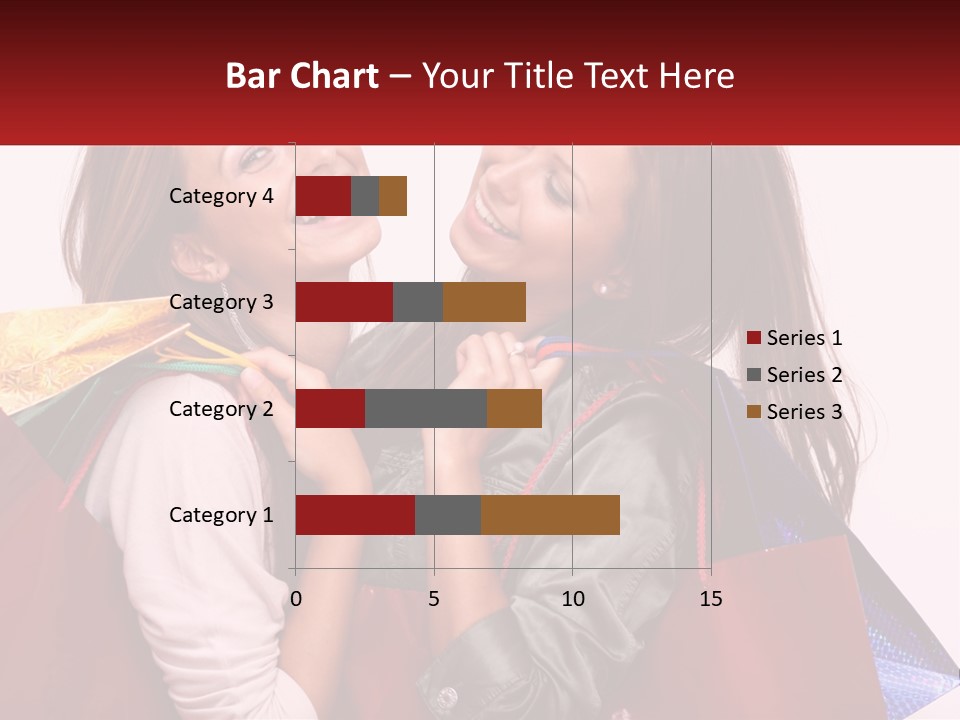 Two Young Women Are Holding Shopping Bags And Smiling PowerPoint Template