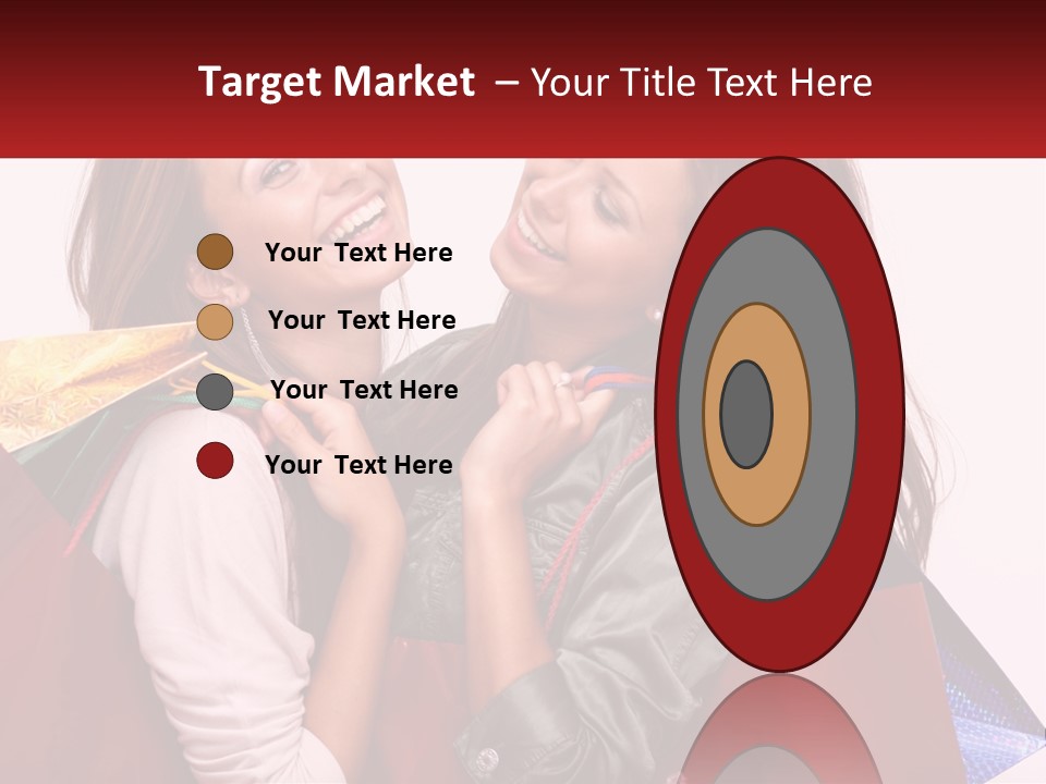 Two Young Women Are Holding Shopping Bags And Smiling PowerPoint Template