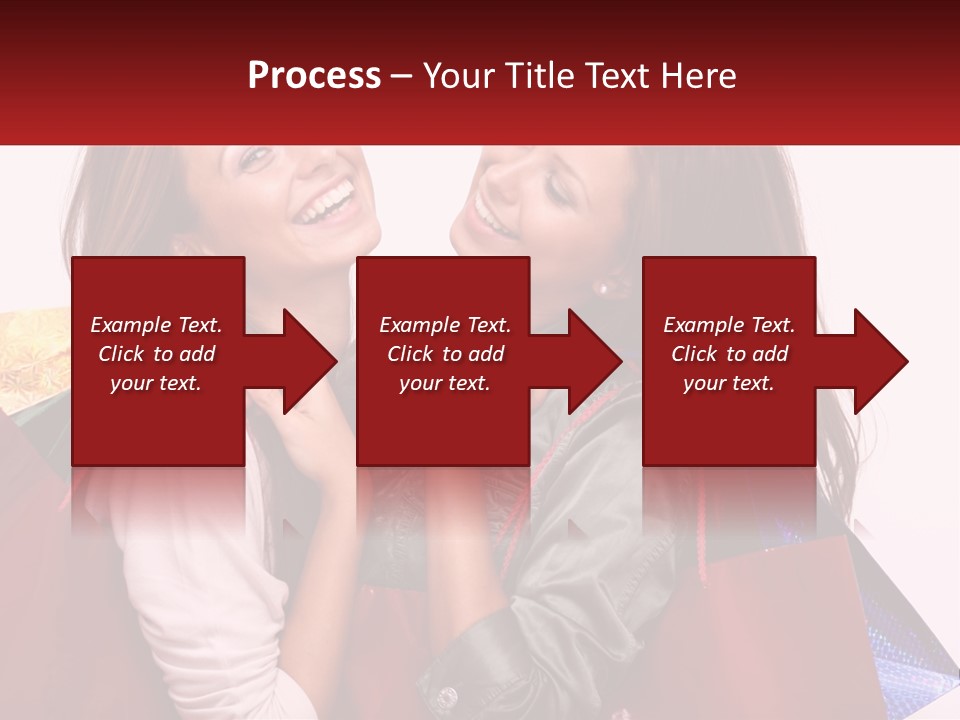 Two Young Women Are Holding Shopping Bags And Smiling PowerPoint Template