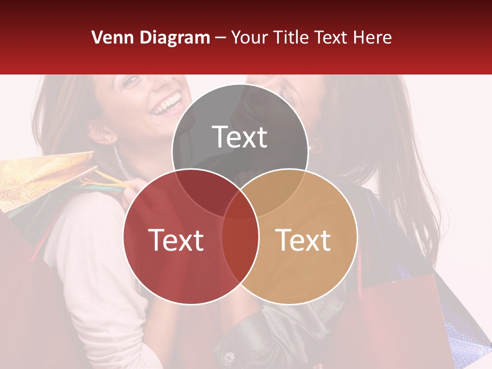 Two Young Women Are Holding Shopping Bags And Smiling PowerPoint Template