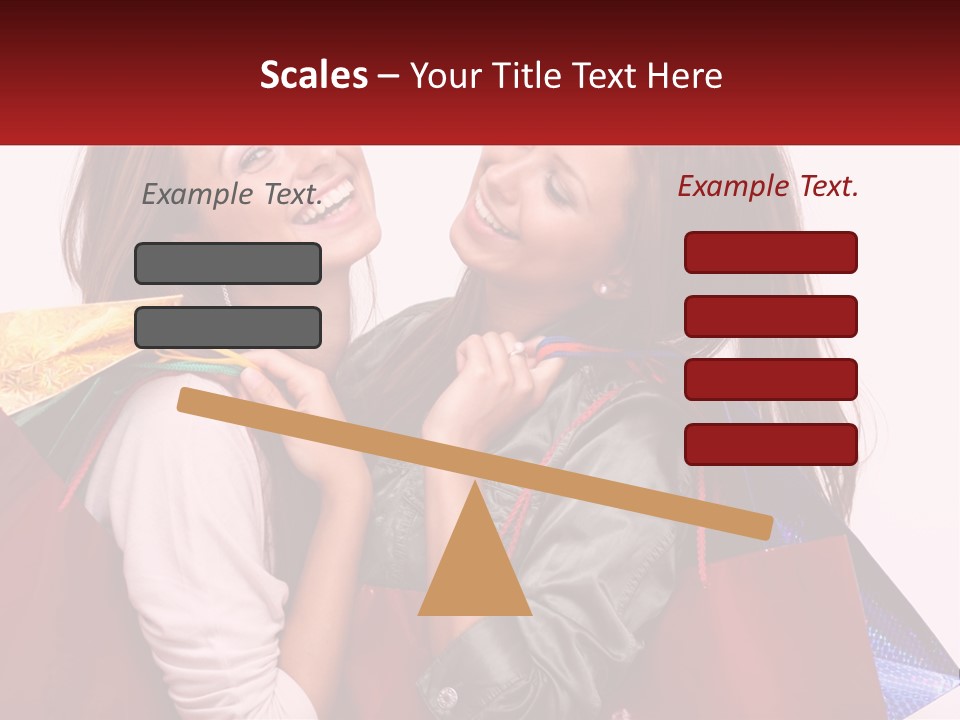 Two Young Women Are Holding Shopping Bags And Smiling PowerPoint Template