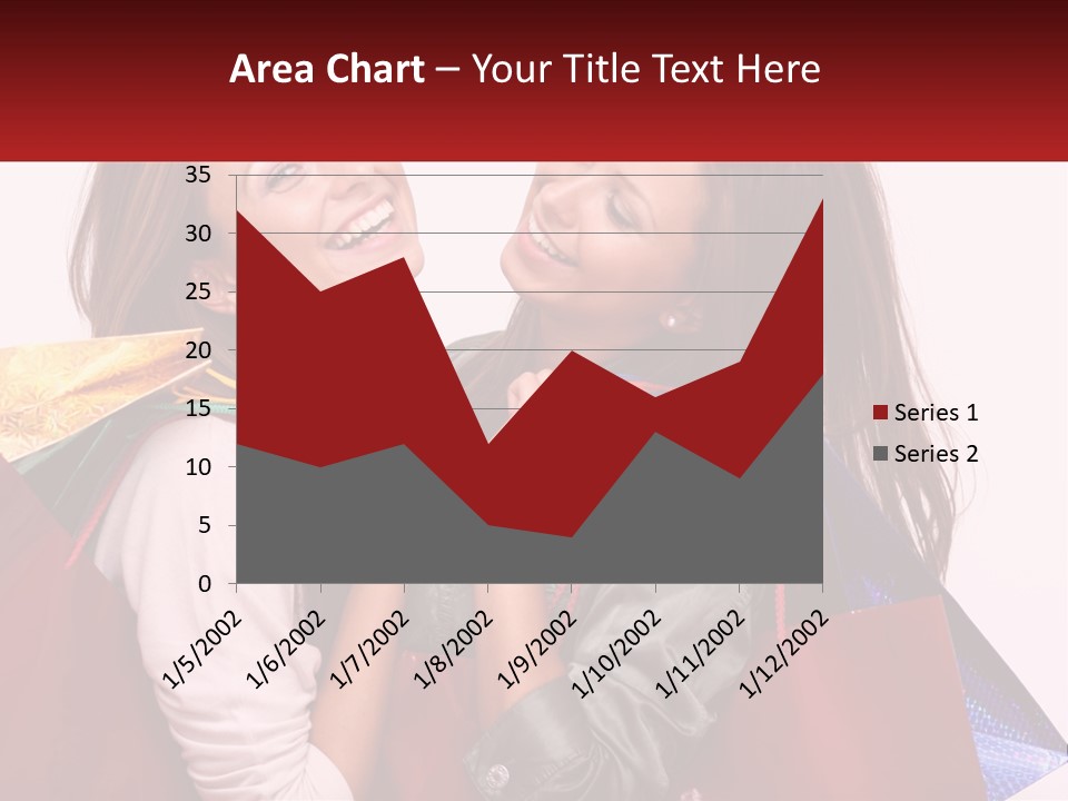 Two Young Women Are Holding Shopping Bags And Smiling PowerPoint Template