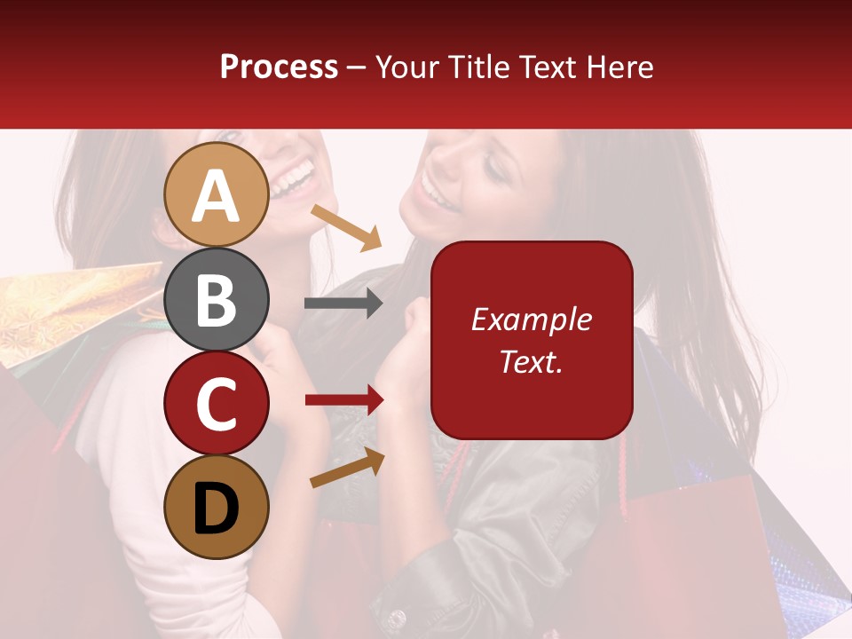 Two Young Women Are Holding Shopping Bags And Smiling PowerPoint Template