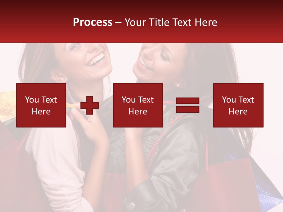 Two Young Women Are Holding Shopping Bags And Smiling PowerPoint Template