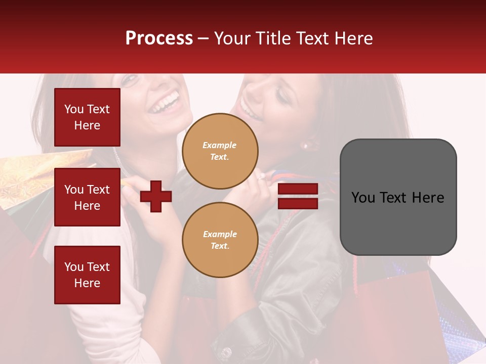 Two Young Women Are Holding Shopping Bags And Smiling PowerPoint Template