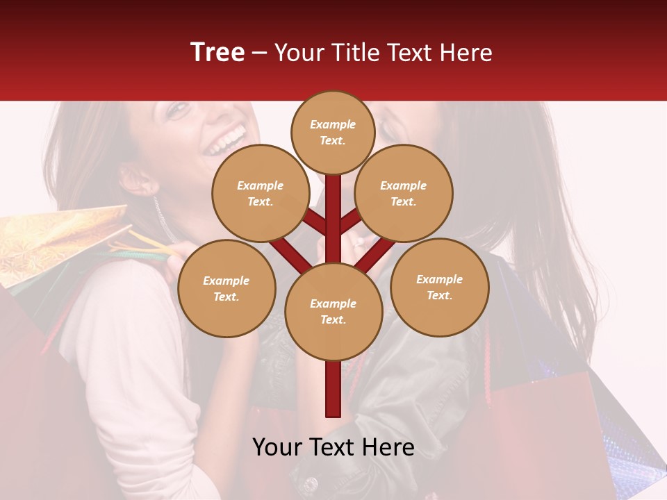 Two Young Women Are Holding Shopping Bags And Smiling PowerPoint Template