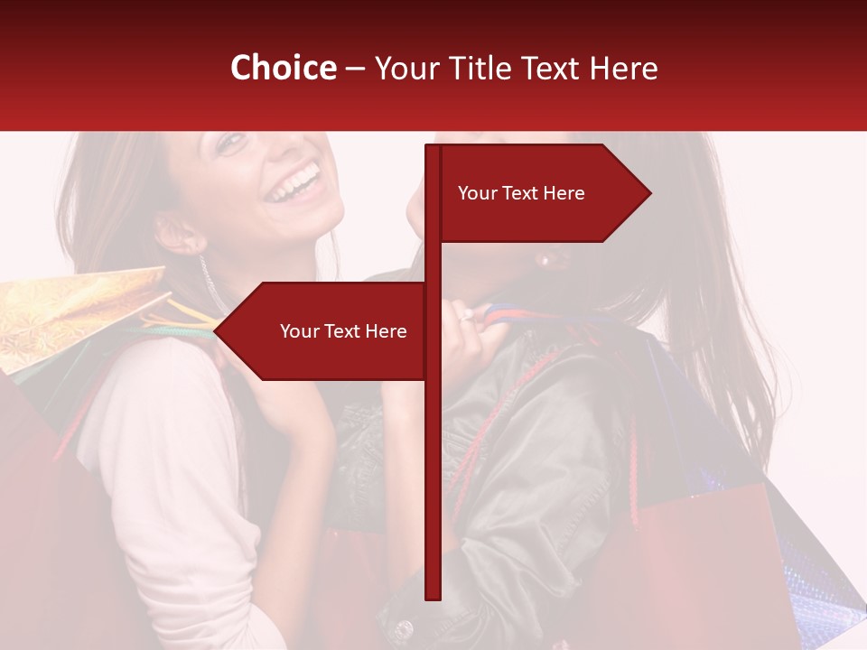 Two Young Women Are Holding Shopping Bags And Smiling PowerPoint Template