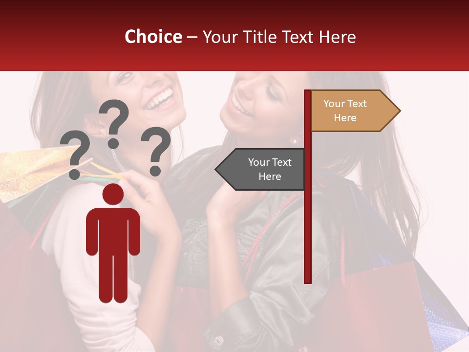 Two Young Women Are Holding Shopping Bags And Smiling PowerPoint Template