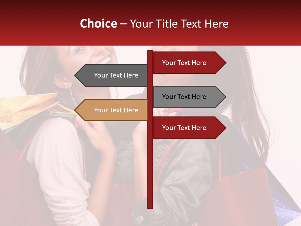 Two Young Women Are Holding Shopping Bags And Smiling PowerPoint Template