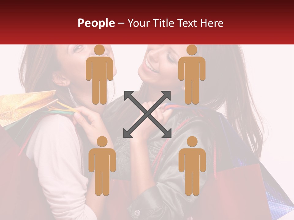 Two Young Women Are Holding Shopping Bags And Smiling PowerPoint Template
