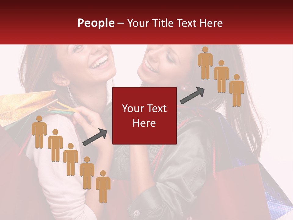 Two Young Women Are Holding Shopping Bags And Smiling PowerPoint Template