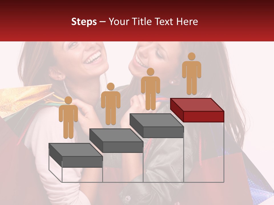 Two Young Women Are Holding Shopping Bags And Smiling PowerPoint Template