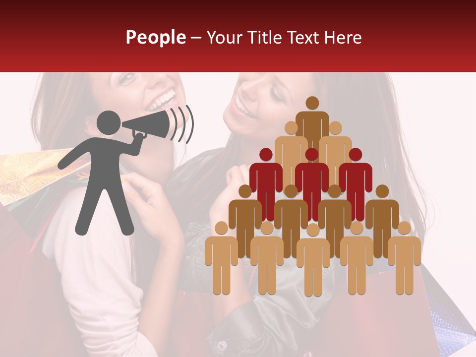 Two Young Women Are Holding Shopping Bags And Smiling PowerPoint Template
