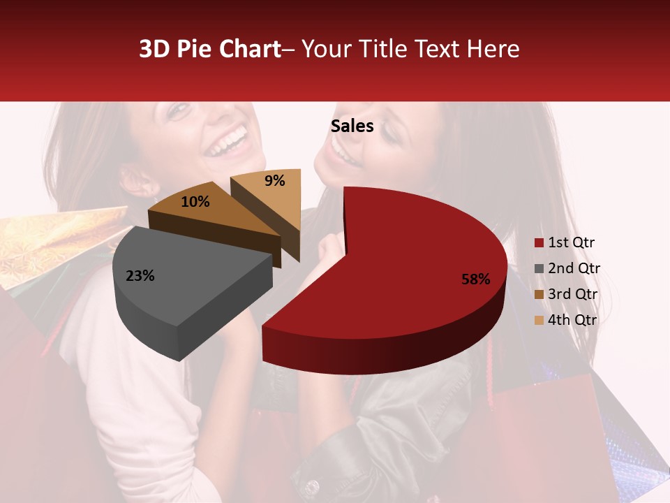 Two Young Women Are Holding Shopping Bags And Smiling PowerPoint Template