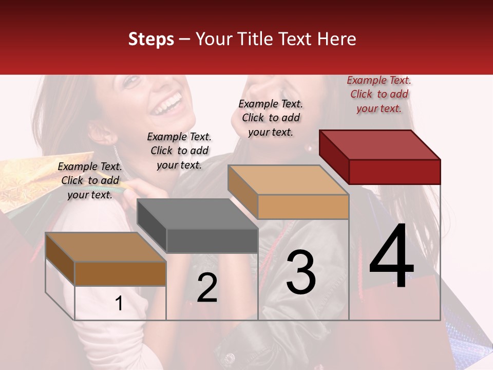 Two Young Women Are Holding Shopping Bags And Smiling PowerPoint Template