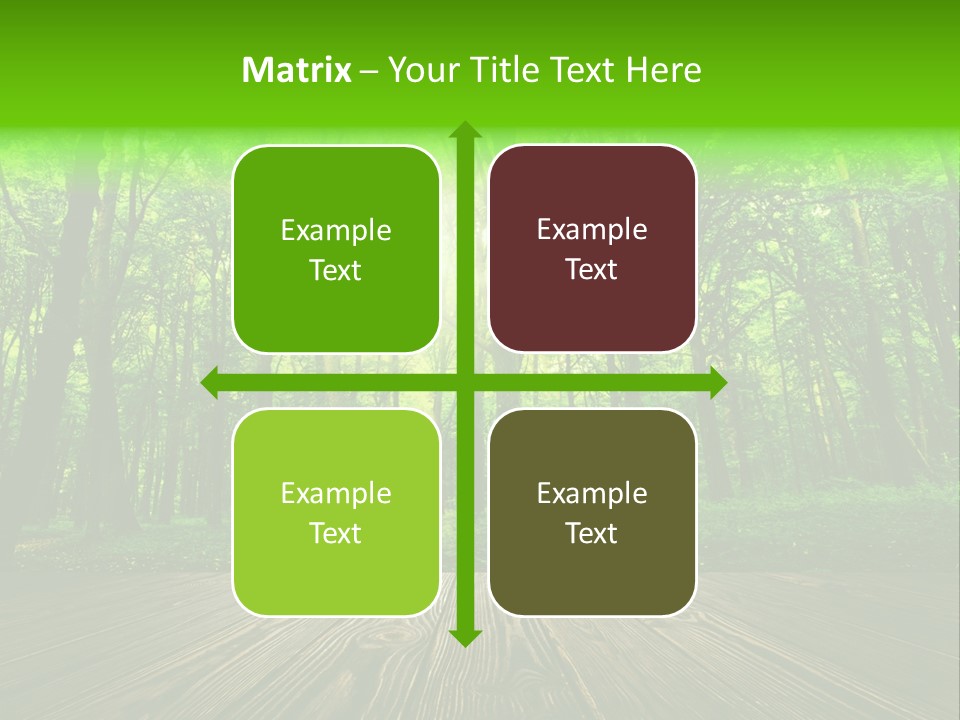 A Wooden Deck In A Forest With The Sun Shining Through The Trees PowerPoint Template
