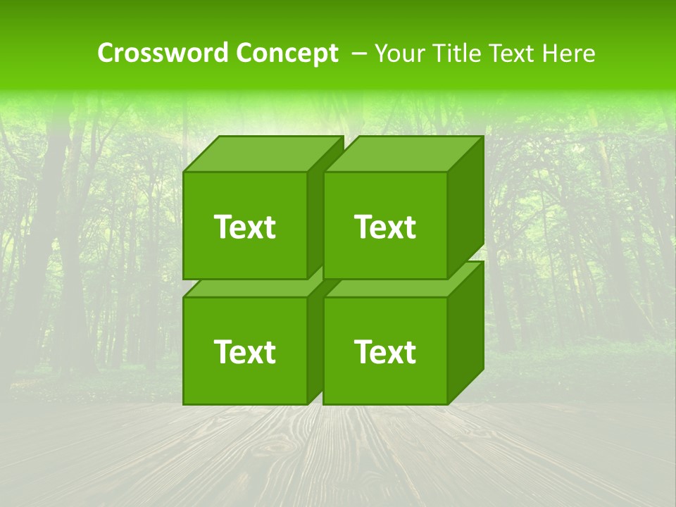 A Wooden Deck In A Forest With The Sun Shining Through The Trees PowerPoint Template