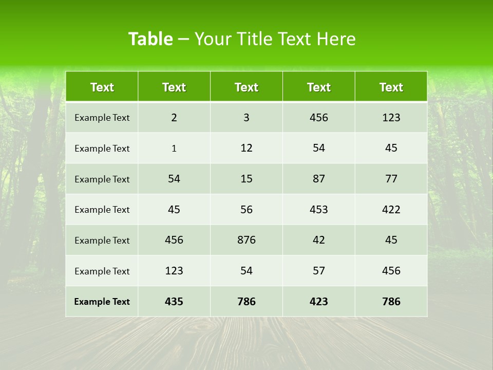 A Wooden Deck In A Forest With The Sun Shining Through The Trees PowerPoint Template