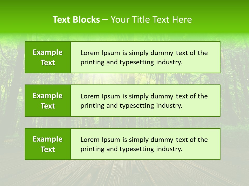 A Wooden Deck In A Forest With The Sun Shining Through The Trees PowerPoint Template