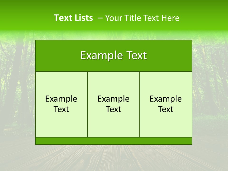 A Wooden Deck In A Forest With The Sun Shining Through The Trees PowerPoint Template