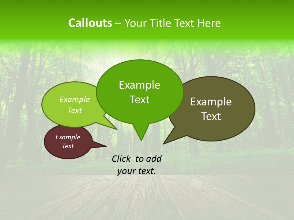 A Wooden Deck In A Forest With The Sun Shining Through The Trees PowerPoint Template