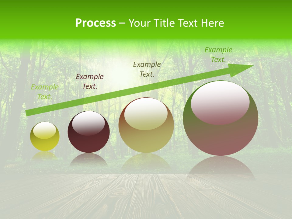 A Wooden Deck In A Forest With The Sun Shining Through The Trees PowerPoint Template