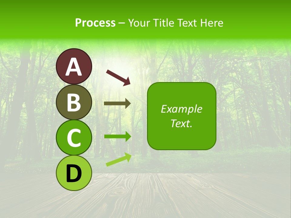A Wooden Deck In A Forest With The Sun Shining Through The Trees PowerPoint Template