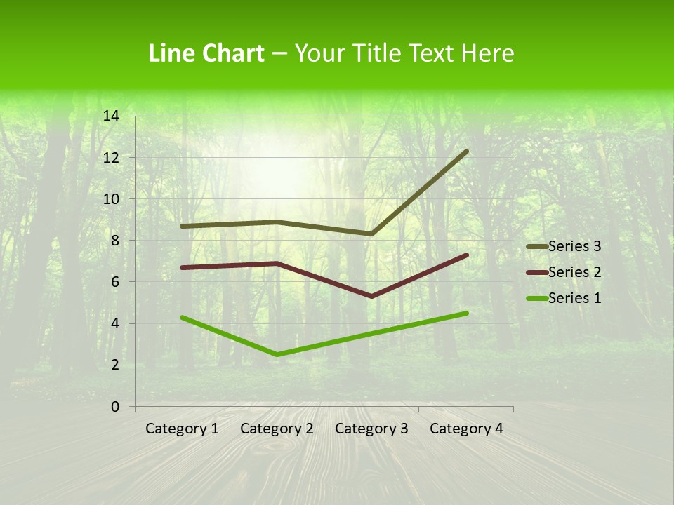 A Wooden Deck In A Forest With The Sun Shining Through The Trees PowerPoint Template